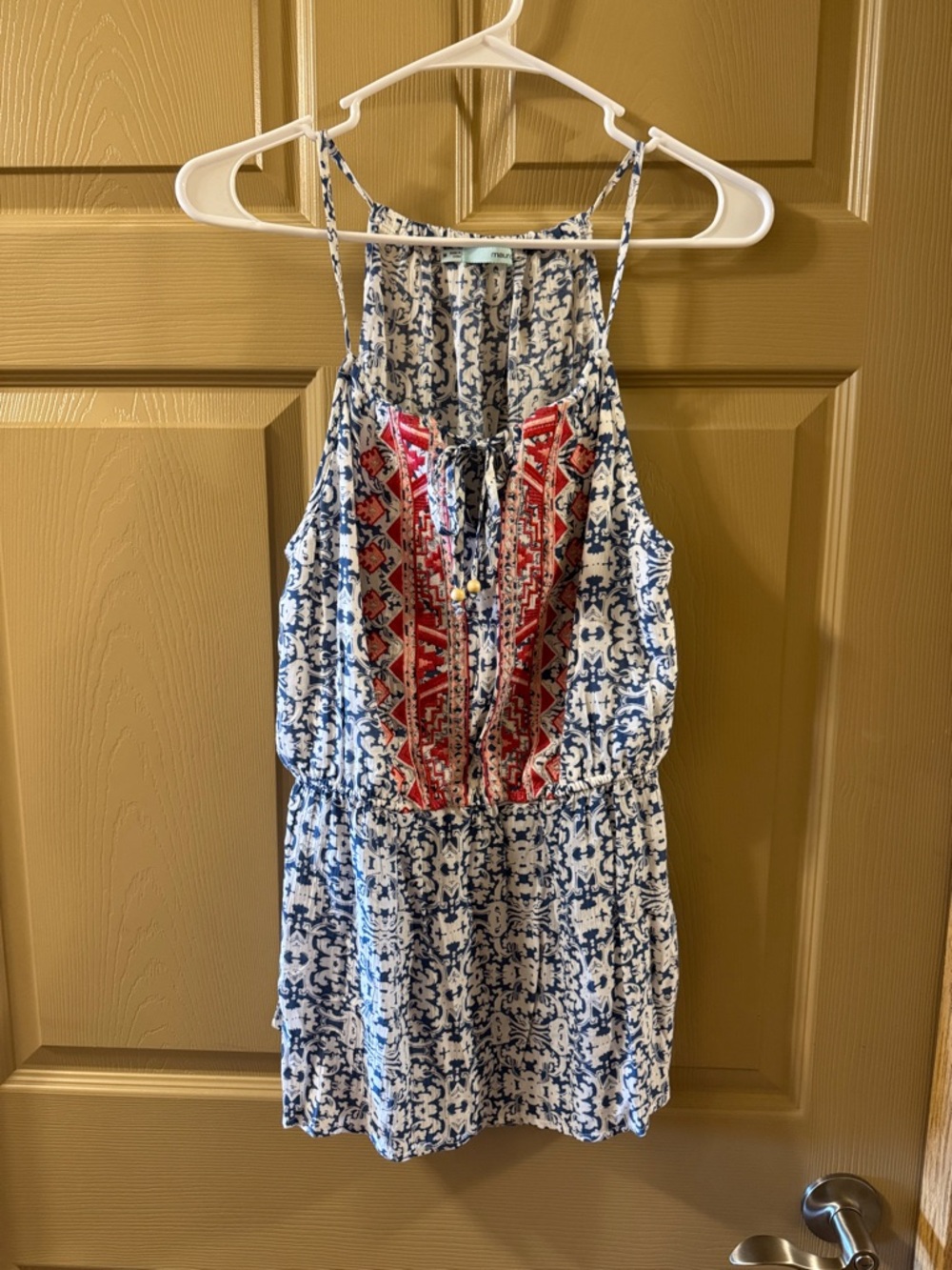 Maurices Blue and White Printed Halter